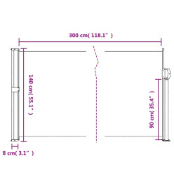 Auvent latéral rétractable vert foncé 140x300 cm