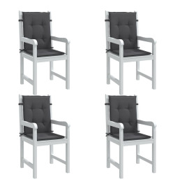 Coussins de chaise à dossier bas lot de 4 anthracite mélangé