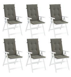 Coussins de chaise à dossier haut lot de 6 gris foncé mélangé