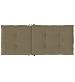 Coussins de chaise à dossier haut lot de 2 taupe mélangé tissu