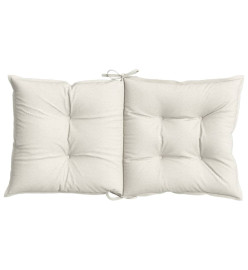 Coussins de chaise à dossier bas lot de 6 crème mélangé tissu