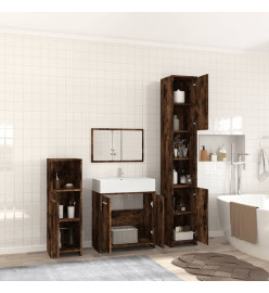 Ensemble de meubles de salle de bain 4 pcs Chêne fumé Bois