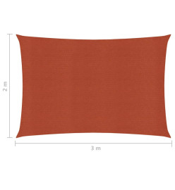 Voile d'ombrage 160 g/m² Terre cuite 2x3 m PEHD