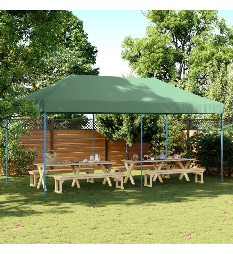 Tente de réception pliable escamotable vert 580x292x315 cm Tente de réception pliable escamotable vert 580x292x315 cm