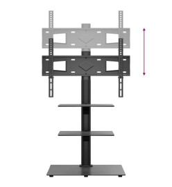 Meuble TV d'angle 3 niveaux pour 32-65 pouces noir