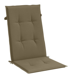 Coussins de chaise à dossier haut lot de 6 taupe mélangé tissu