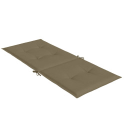 Coussins de chaise à dossier haut lot de 6 taupe mélangé tissu