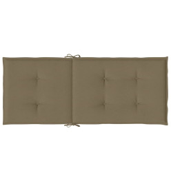 Coussins de chaise à dossier haut lot de 6 taupe mélangé tissu