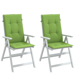 Coussins de chaise à dossier haut lot de 2 vert mélangé tissu