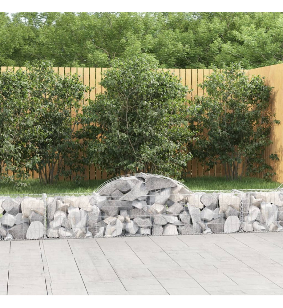 Paniers à gabions arqués 18 pcs 200x30x40/60 cm Fer galvanisé Paniers à gabions arqués 18 pcs 200x30x40/60 cm Fer galvanisé