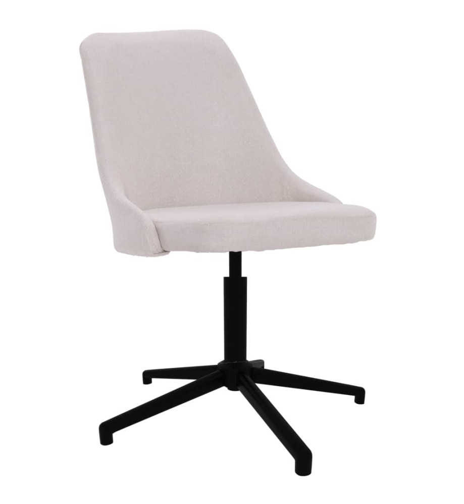 Chaise pivotante de salle à manger Crème Tissu