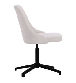 Chaise pivotante de salle à manger Crème Tissu