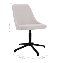 Chaise pivotante de salle à manger Crème Tissu