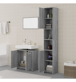 Ensemble de meubles de salle de bain 3 pcs Sonoma gris