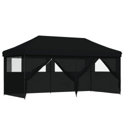 Tente de réception pliable escamotable 4 parois latérales noir
