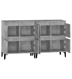 Buffets 2 pcs gris béton 60x35x70 cm bois d'ingénierie