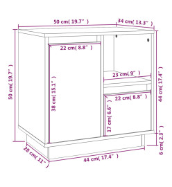 Table de chevet 50x34x50 cm Bois de pin massif