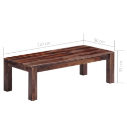 Table basse Gris 110 x 50 x 35 cm Bois de Sesham massif