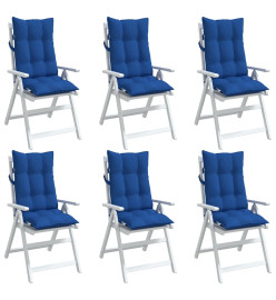 Coussins de chaise à dossier haut lot de 6 bleu royal