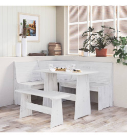 Banc d'angle 151 cm Bois de pin solide Blanc