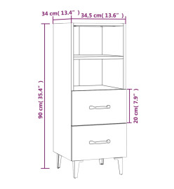 Buffet Chêne marron 34,5x34x90 cm Bois d'ingénierie