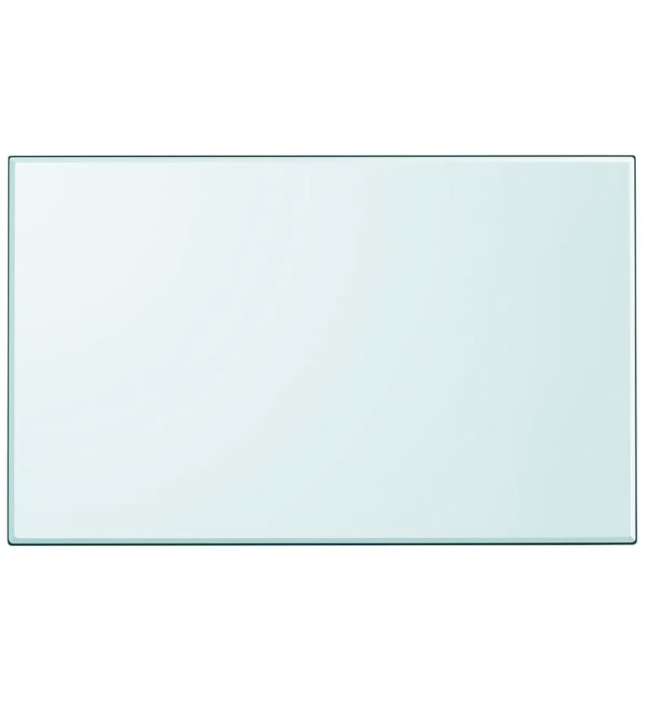 Dessus de table rectangulaire en verre trempé 1000 x 620 mm