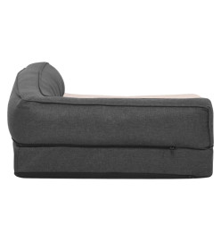 Matelas de lit ergonomique pour chien 75x53 cm Gris foncé