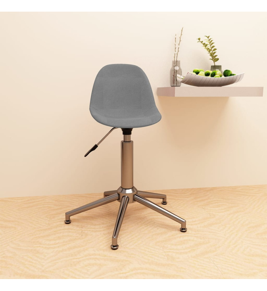 Chaise pivotante de bureau Gris clair Tissu