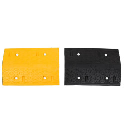 Ralentisseurs 2 pcs Jaune et noir 97x32,5x4 cm Caoutchouc