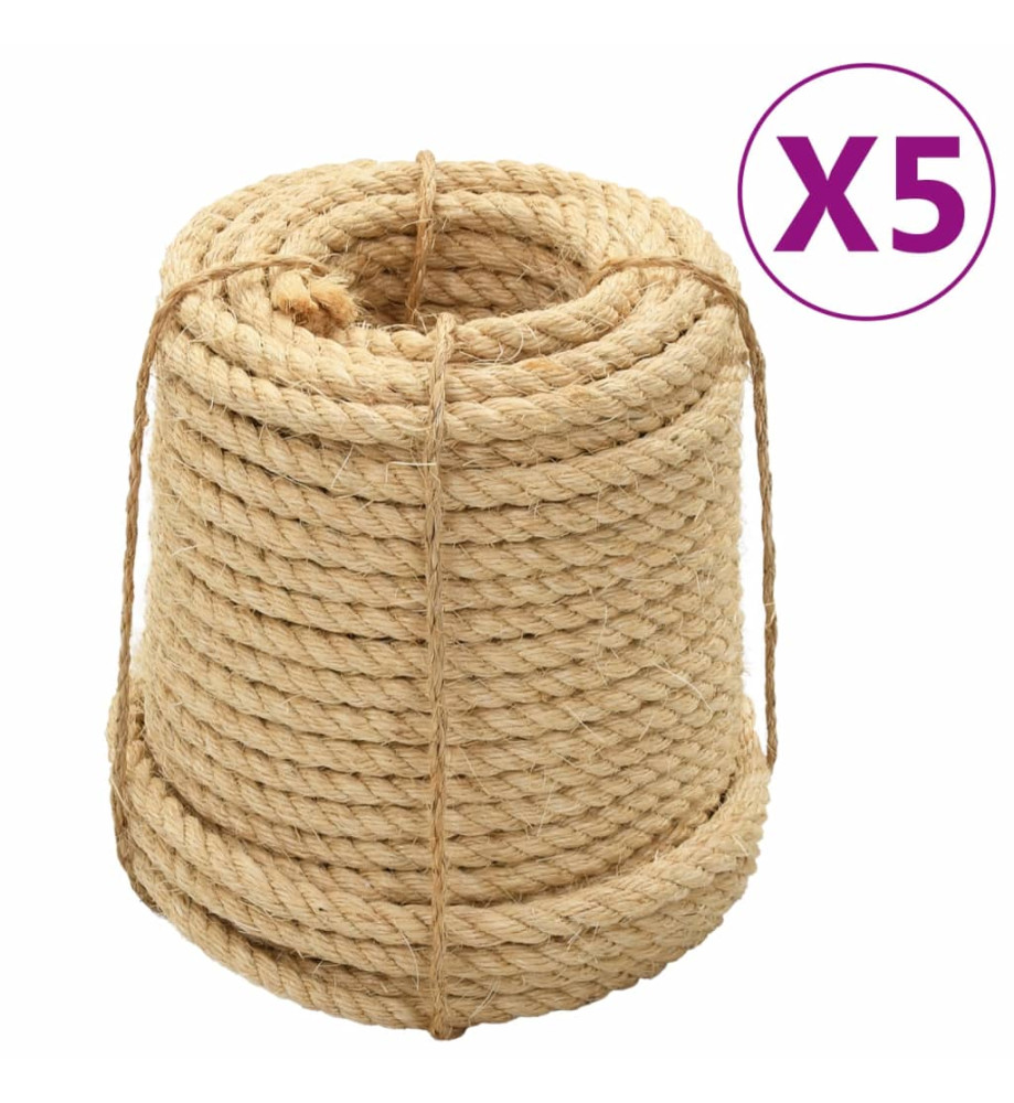 Cordes en sisal 5 pcs 14 mm 100 m