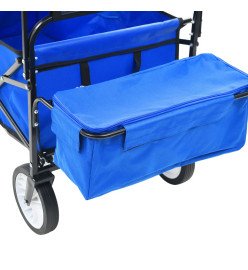 Chariot à main pliable avec toit Acier Bleu