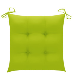Chaises pliables de jardin avec coussins 8 pcs Teck solide