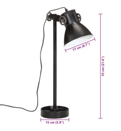 Lampe de bureau 25 W noir 15x15x55 cm E27