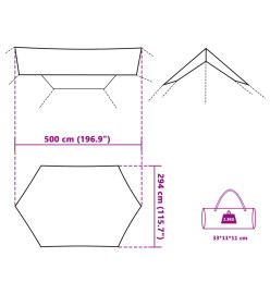 Bâche de camping bleu 500x294 cm imperméable