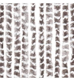 Rideau anti-mouches taupe et blanc 118x220 cm chenille