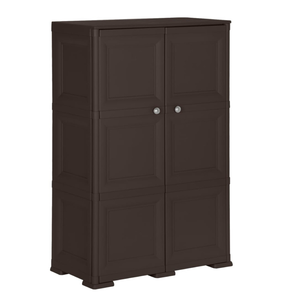 Armoire en plastique 79x43x125 cm Design de bois Marron