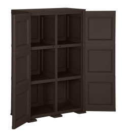 Armoire en plastique 79x43x125 cm Design de bois Marron