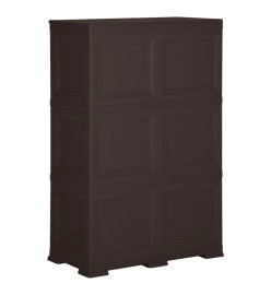 Armoire en plastique 79x43x125 cm Design de bois Marron