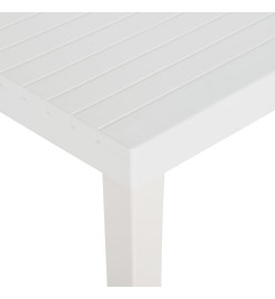 Table de jardin 220x90x72 cm PP Blanc