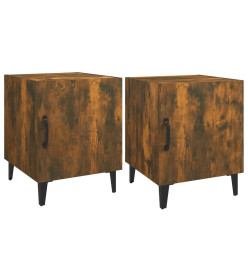 Tables de chevet 2 pcs Chêne fumé Bois d'ingénierie