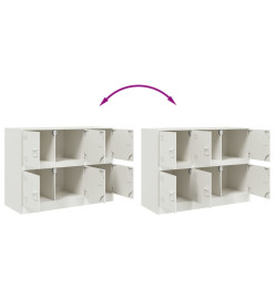 Buffet blanc 99x39x73 cm acier