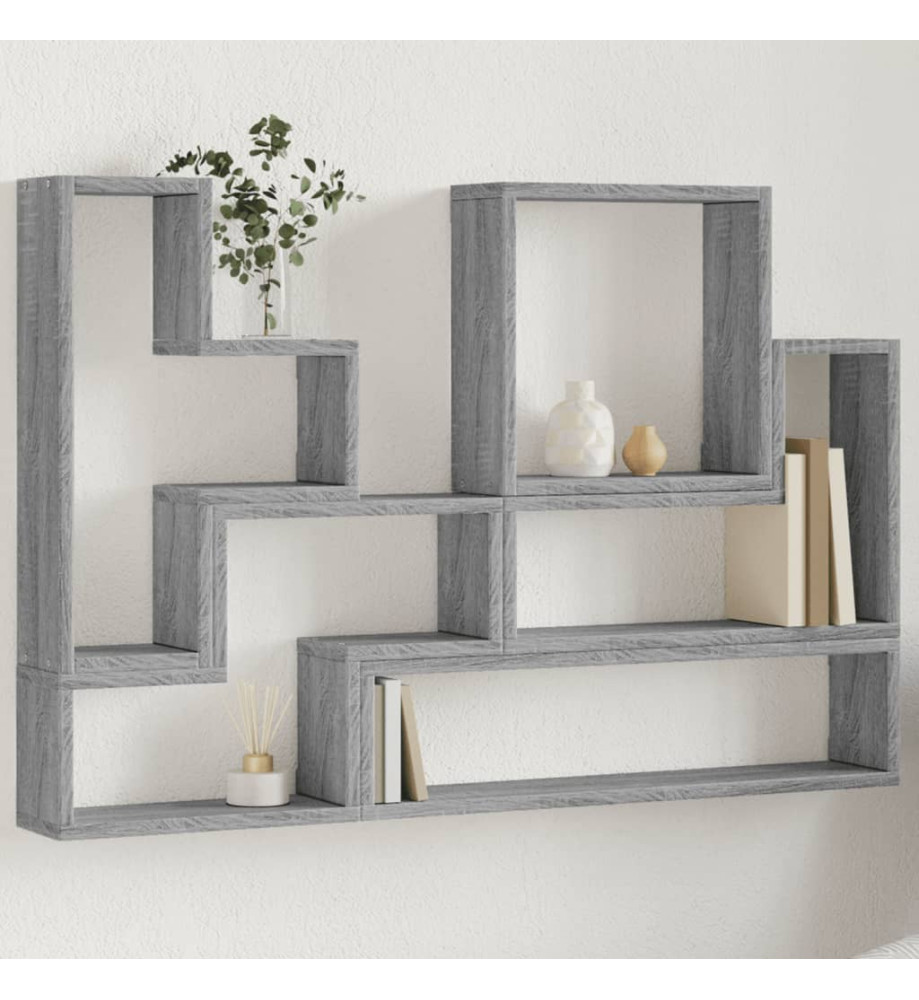 Étagère murale sonoma gris 96x12x64 cm bois d'ingénierie