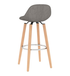 Tabourets de bar lot de 2 gris clair tissu