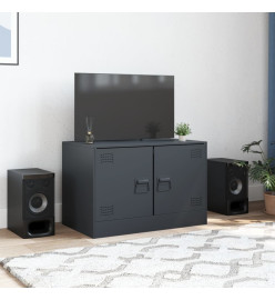 Meuble TV anthracite 67x39x44 cm acier