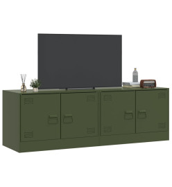 Meubles TV 2 pcs vert olive 67x39x44 cm acier