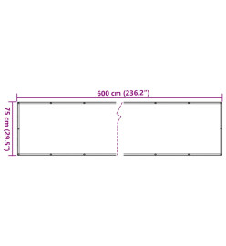 Écran d'intimité de jardin blanc 600x75 cm PVC