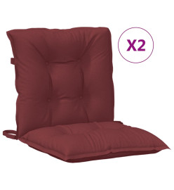 Coussins de chaise dossier bas lot de 2 rouge bordeaux mélangé