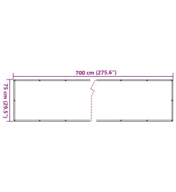 Écran d'intimité de jardin blanc 700x75 cm PVC