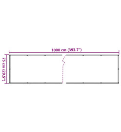 Écran d'intimité de jardin blanc 1000x75 cm PVC