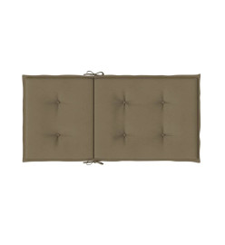 Coussins de chaise à dossier bas lot de 6 taupe mélangé tissu